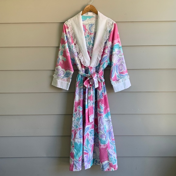 Vintage Floral Robe - Size M - Picture 1 of 4